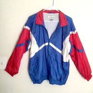Vintage 80s 90s Cambridge & Adams Color Block Windbreaker Sz XL Blue